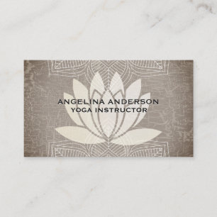 Carte De Visite Fleur de Lotus marbré   Professeur de yoga   Yoga 
