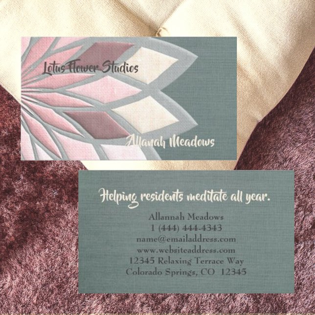 Carte de visite Fleur de lotus pastel tranquille  (Créateur téléchargé)