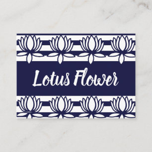Carte De Visite Fleur de Lotus Rayure Florale