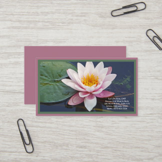 Carte De Visite "FLEUR DE LOTUS ROSE PÂLE" Toile Premium (Brillant