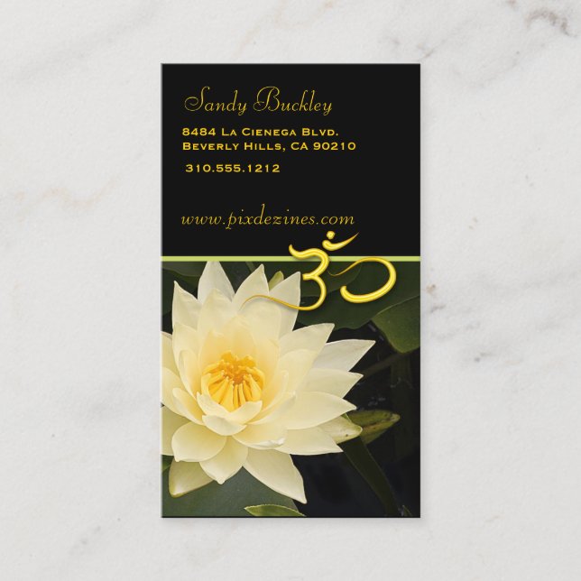 Carte De Visite Fleur de Lotus, yoga d'Om, guérisseurs (Devant)