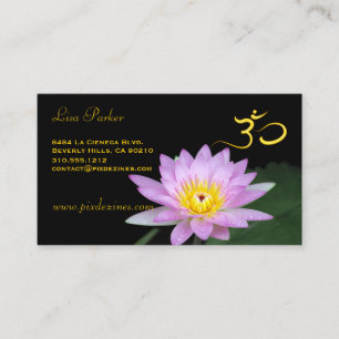 Carte De Visite Fleur de Lotus, yoga d'Om, guérisseurs