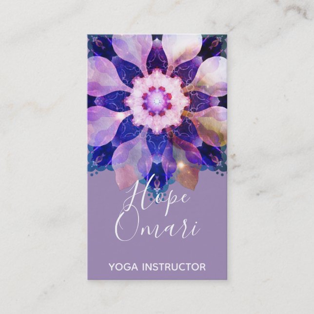 Carte De Visite Fleur de Lumière Intérieure | Mandala (Devant)