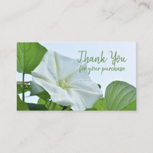 Carte De Visite Fleur de lune Blanc Nocturne Fleur Merci Floral