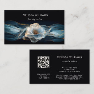 Carte De Visite Fleur de luxe bleue