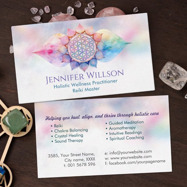 Carte De Visite Fleur de vie en lotus (Créateur téléchargé)