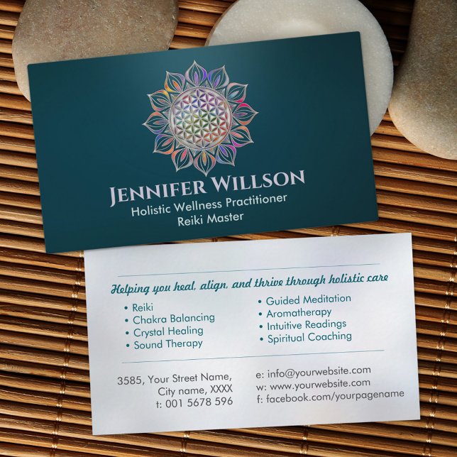 Carte De Visite Fleur de vie en lotus (Créateur téléchargé)