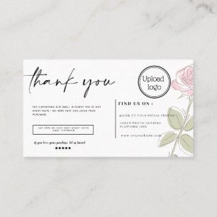 Carte De Visite Fleur d'illustration minimaliste merci