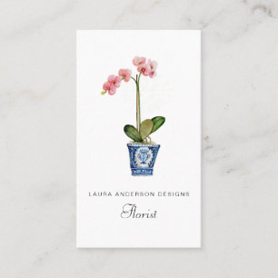 Carte De Visite Fleur d'orchidée à l'aquarelle Fleuriste 