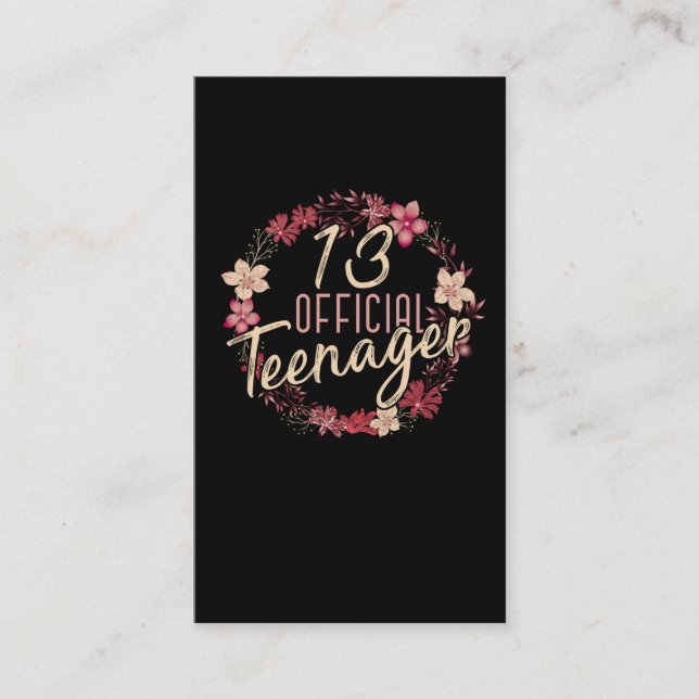 Carte De Visite Fleur du 13e anniversaire 2008 Officielle Adolesce (Devant)