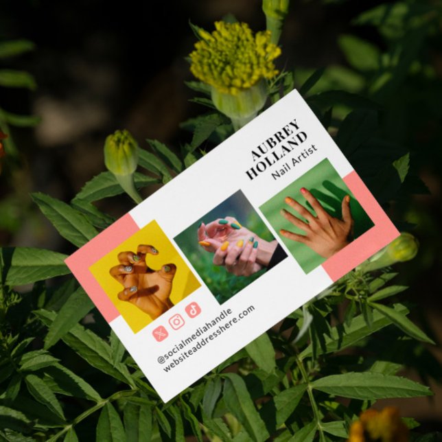 Carte De Visite Fleur du désert Photos rose Médias sociaux Artiste (Créateur téléchargé)