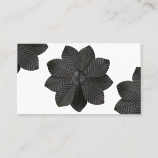 Carte De Visite Fleur en Mat Noir 3D 