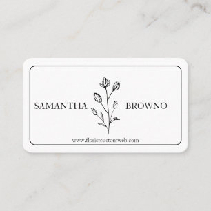 Carte De Visite Fleur encadrée noire blanche
