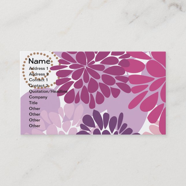Carte De Visite Fleur fine Cool mignonne Girl Retro Floral (Devant)