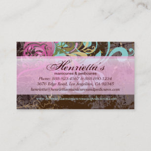Carte De Visite Fleur fine Cool mignonne Girl Retro Floral
