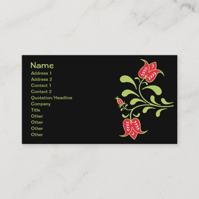 Carte De Visite Fleur fine Cool mignonne Girl Retro Floral (Devant)