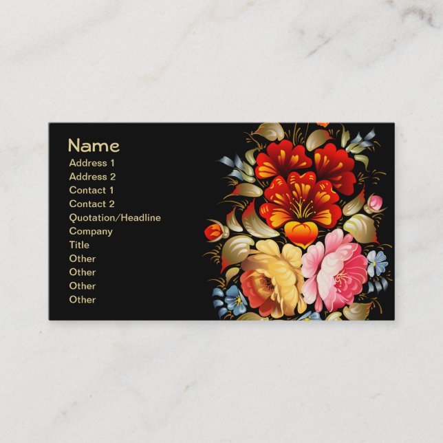 Carte De Visite Fleur fine Cool mignonne Girl Retro Floral (Devant)