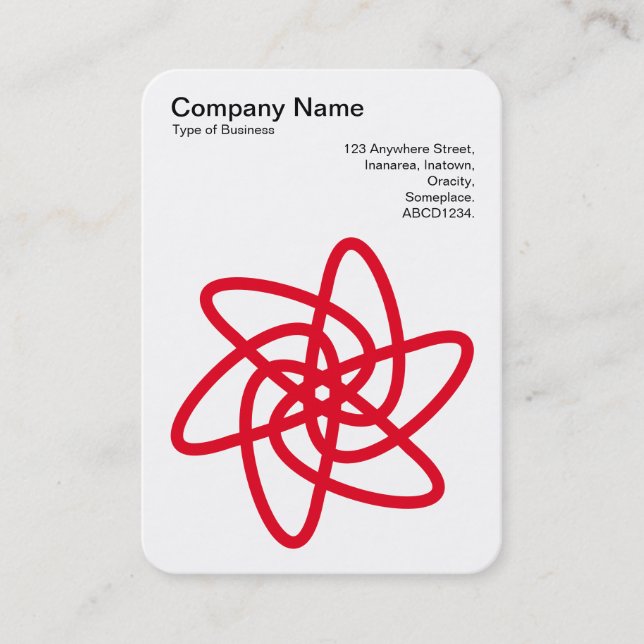 Carte De Visite Fleur géométrique 05 - Noir sur Blanc (Devant)