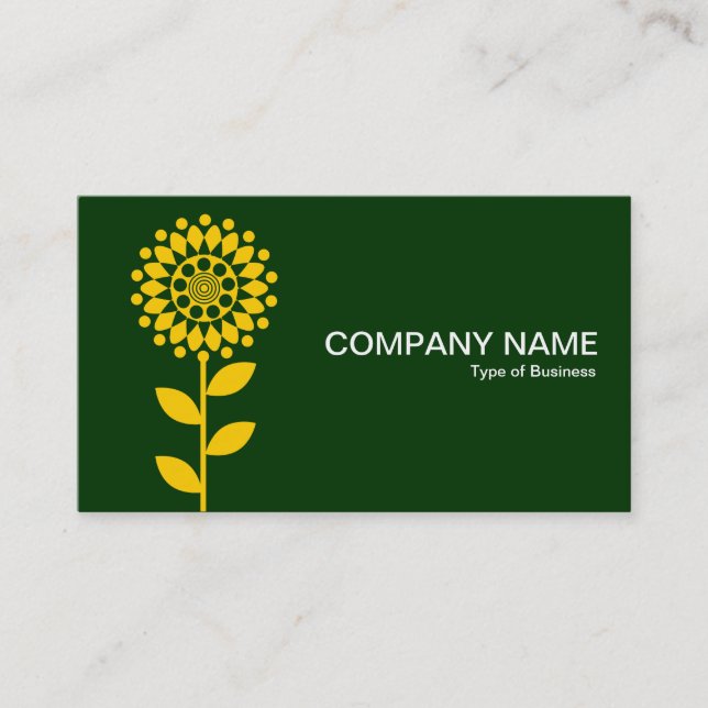 Carte De Visite Fleur géométrique - Ambre sur Dk Green (Devant)