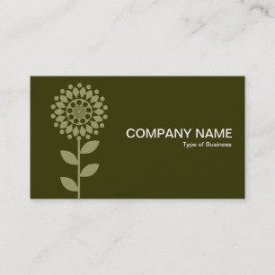 Carte De Visite Fleur géométrique - Kaki et Dk Olive