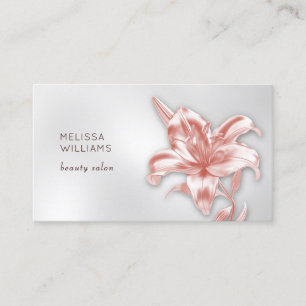 Carte De Visite Fleur Lily 3D Métallurgique