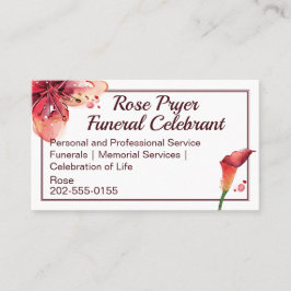 Carte De Visite Fleur Lily célébrant funéraire