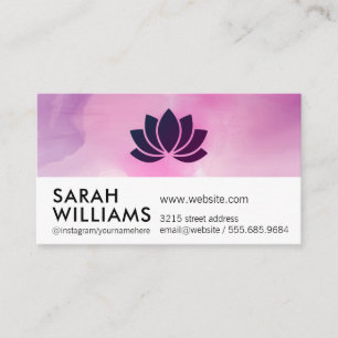 Carte De Visite Fleur Lotus Aquarelle