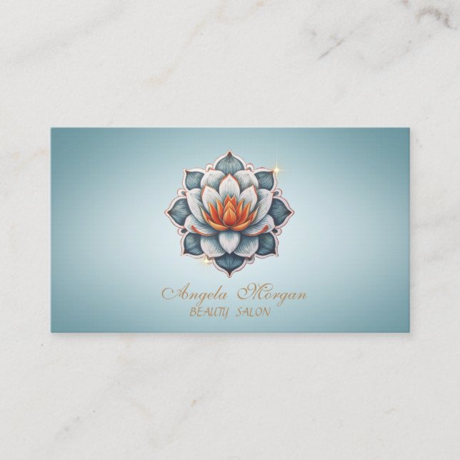 Carte De Visite Fleur Lotus Bleu Professionnel (Devant)