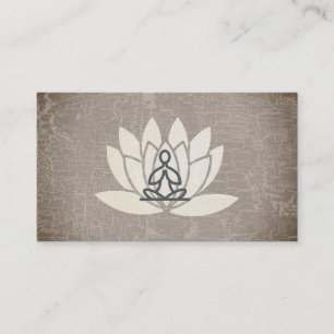 Carte De Visite Fleur Lotus Main Pose assise Yoga Enseignant