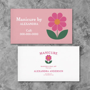 Carte De Visite Fleur & Manucure Rose