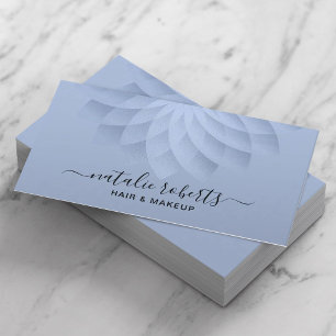 Carte De Visite Fleur Motif de spirale bleue Salon de Beauté & SPA