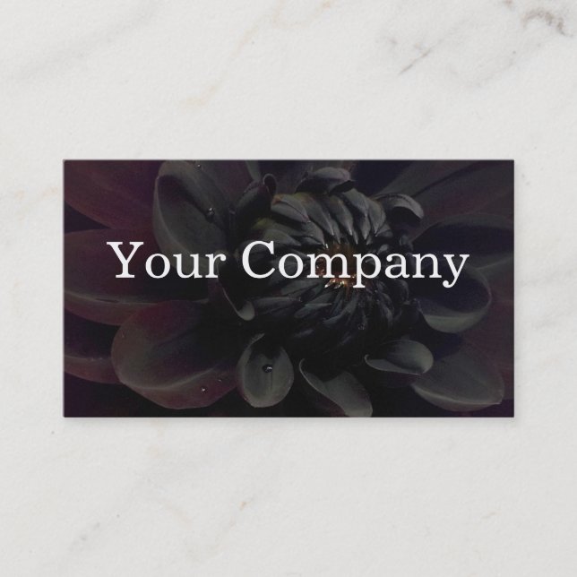 Carte De Visite Fleur noire florale moderne de dahlia (Devant)