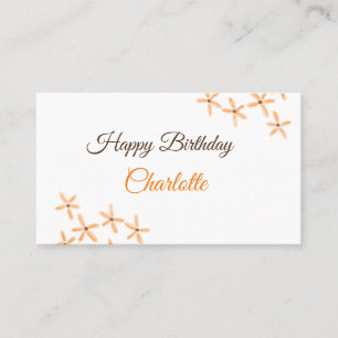 Carte De Visite Fleur orange brune heureux anniversaire ajouter no