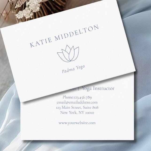 Carte De Visite Fleur Ornament (Flower Ornament Yoga Wellness Business Card)