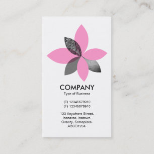 Carte De Visite Fleur Plante géométrique - rose
