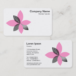Carte De Visite Fleur plante géométrique - rose