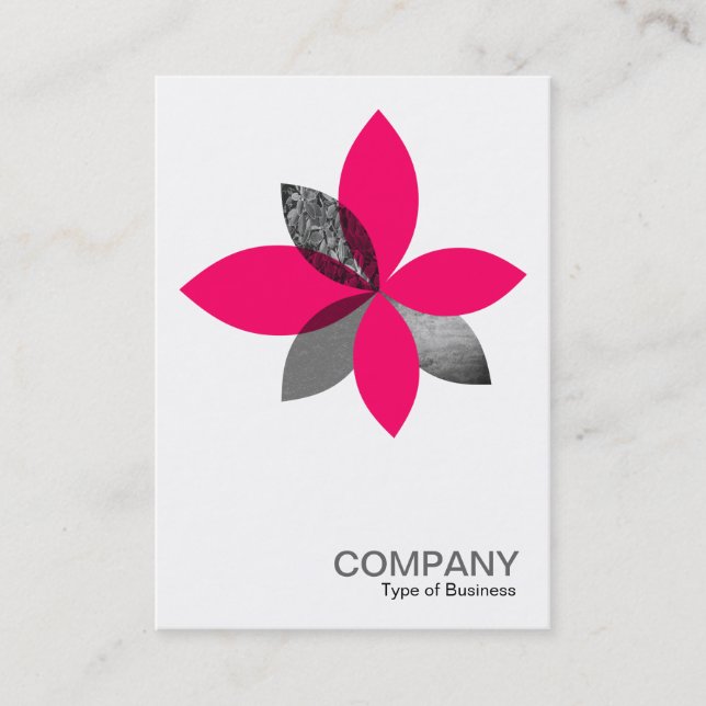 Carte De Visite Fleur Plante géométrique - Rouge néon (Devant)