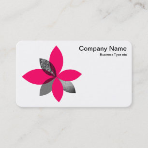 Carte De Visite Fleur plante géométrique - Rouge néon