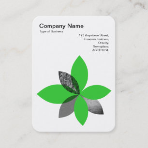 Carte De Visite Fleur Plante géométrique - Vert printemps