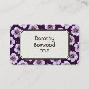 Carte De Visite Fleur pourpre botanique florale de jardin