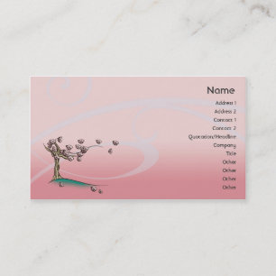 Carte De Visite Fleur rose - affaires