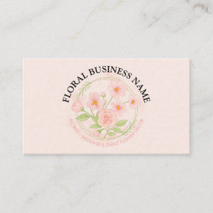 Carte De Visite Fleur Rose Blush Floral 