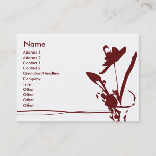 Carte De Visite Fleur rouge - potelée