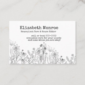 Carte de visite fleur sauvage