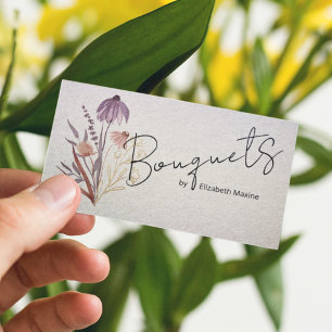 Carte De Visite Fleur sauvage aquarelle bohème