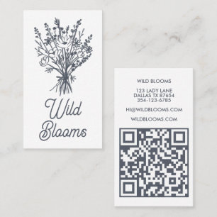 Carte De Visite Fleur sauvage Bouquet Rustique minimaliste Floral