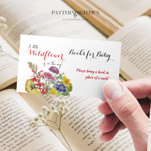 Carte De Visite Fleur sauvage Floral Baby shower Livres pour Baby 
