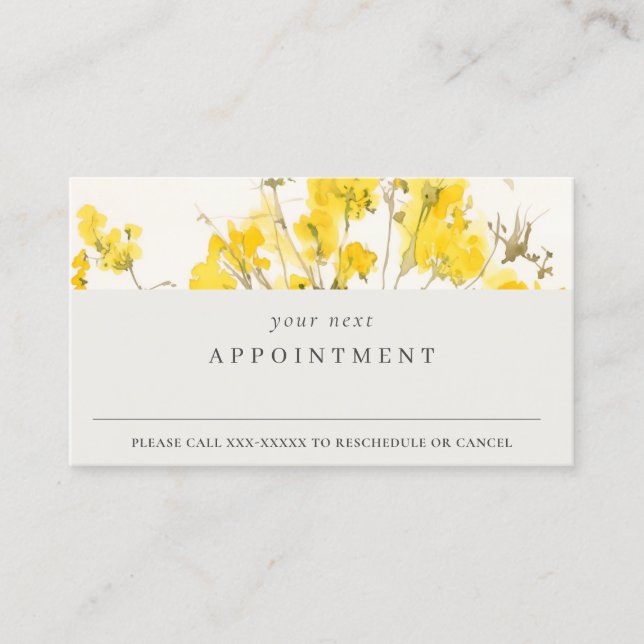 Carte De Visite Fleur sauvage Jaune Rustique Boho Floral Nominatio (Devant)