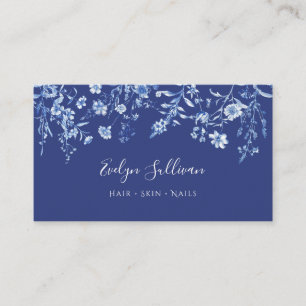 carte de visite fleur sauvage vintage indigo