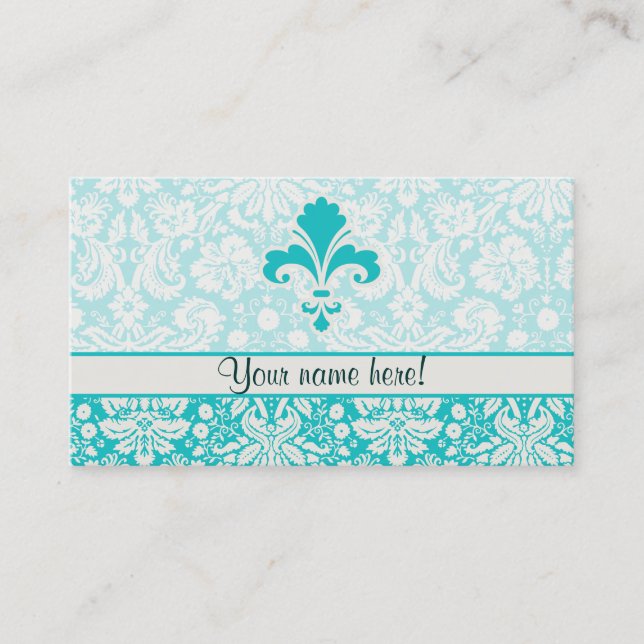 Carte De Visite Fleur turquoise de lis (Devant)